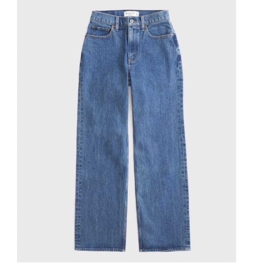 Abercrombie & Fitch The 90s Relaxed Jean High Rise Blue Denim 28 6 Curve Love - Picture 1 of 6